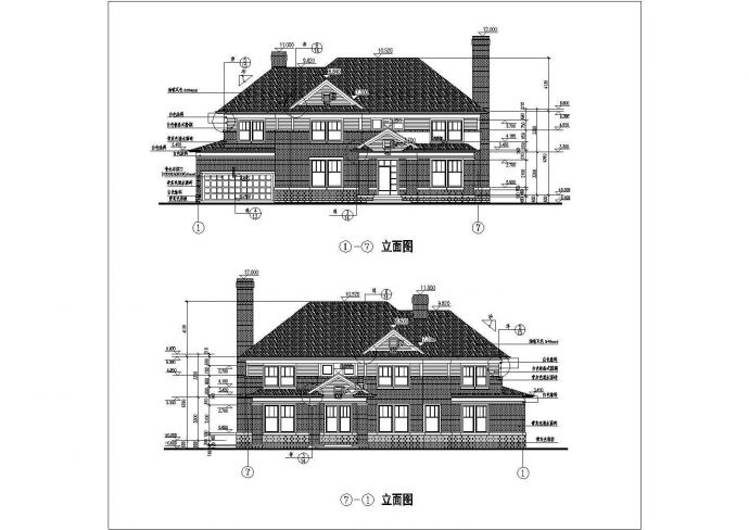 某地豪华私人两层别墅建筑设计施工图_图1