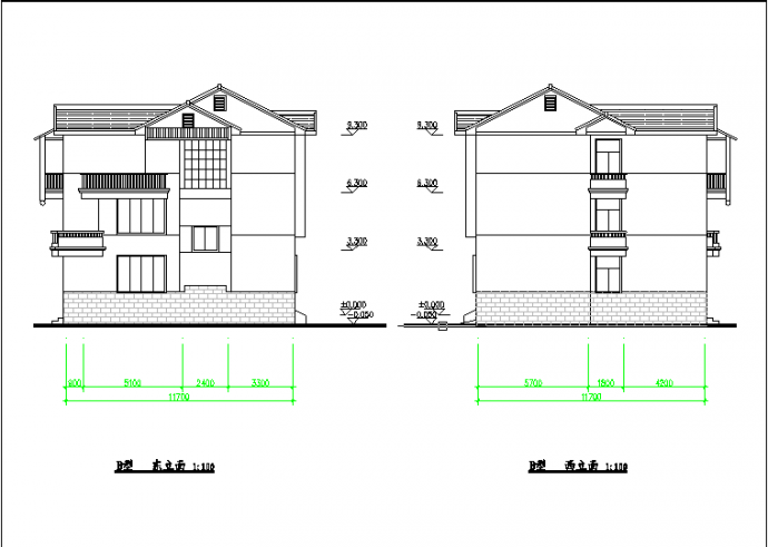 某城市郊区住宅设计建筑方案图纸（共6张）_图1