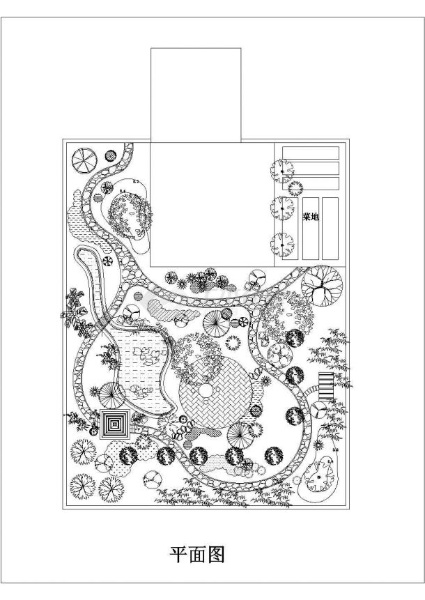 某地私人豪华别墅庭院景观设计规划图-图一