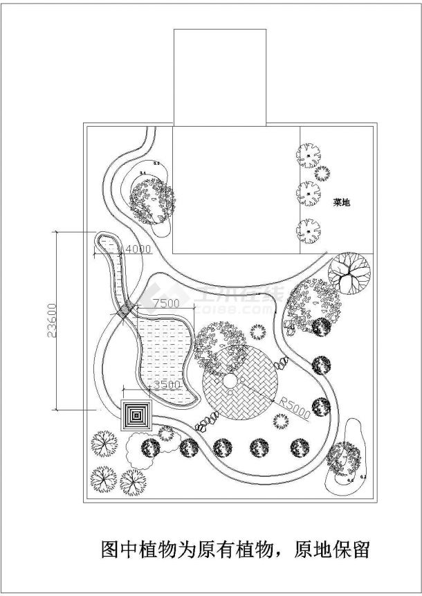 某地私人豪华别墅庭院景观设计规划图-图二