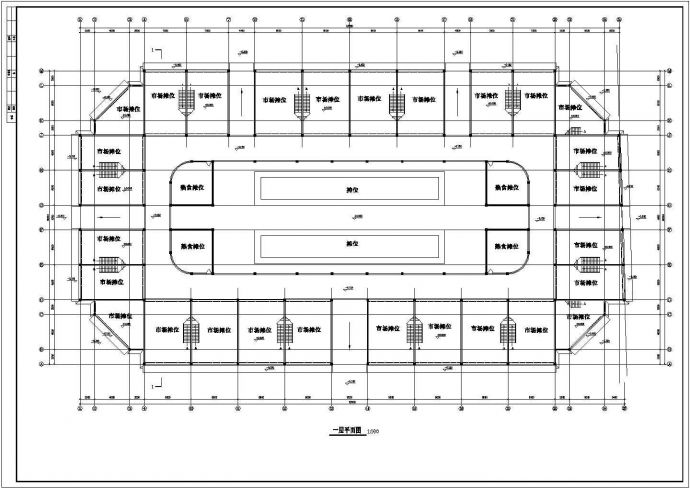 某商业农贸市场建筑设计平面施工图纸_图1