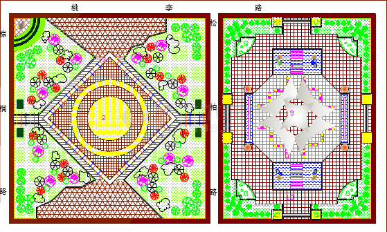 某地小型广场园林绿化设计施工详图-图一