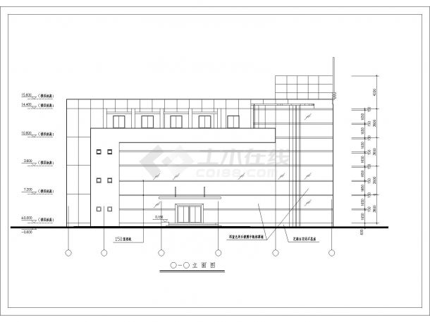 某砖混结构四层学校教学楼建筑方案图（高19米）-图一
