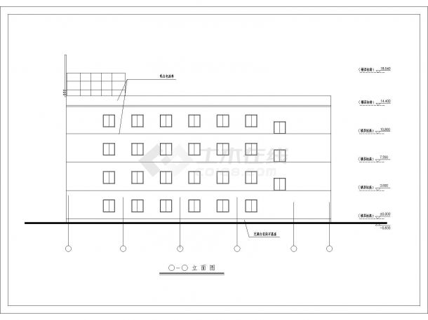 某砖混结构四层学校教学楼建筑方案图（高19米）-图二