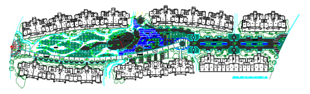 某翡翠园蓝波广场格林大道规划平面图-图一