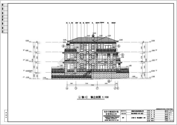 某地三层豪华大型别墅建筑设计图纸-图二