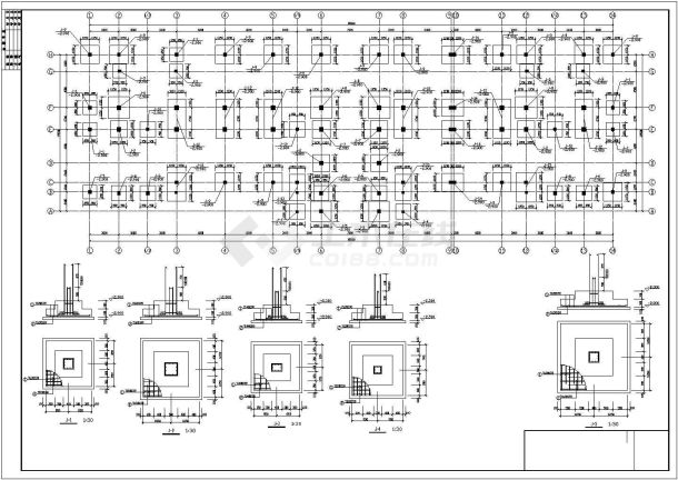 四层框架结构小学教学楼结构施工图（独立基础）-图一