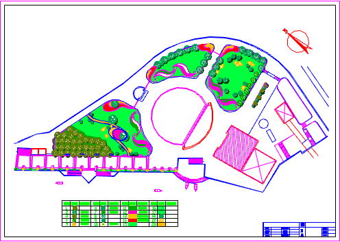 某索道广场绿化详细建筑设计平面图