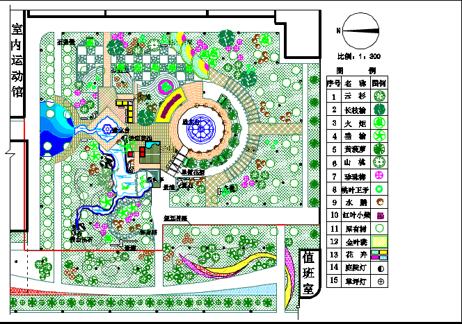 某大型文化广场平面规划建筑设计图纸_图1