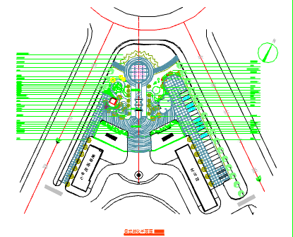 某大型广场园林绿化设计平面图--_图1
