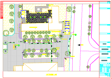 某地小型入口广场绿化设计总平面图_图1