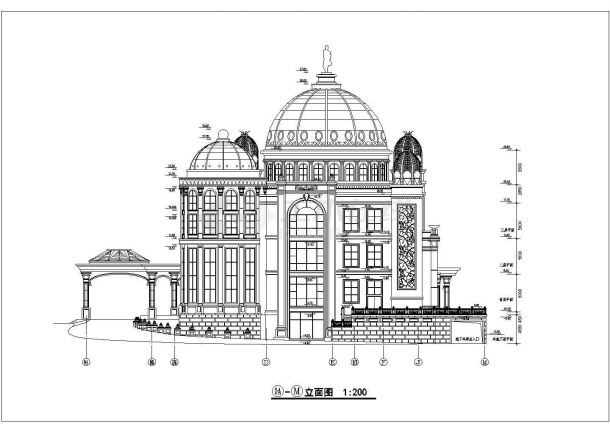 [广州]某帝景小区三层豪华会所建筑扩初图（含效果图）-图二