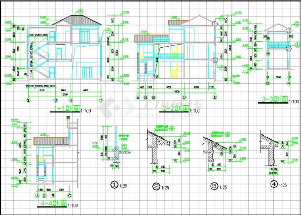 某地单家独院式别墅建筑设计施工图纸-图二
