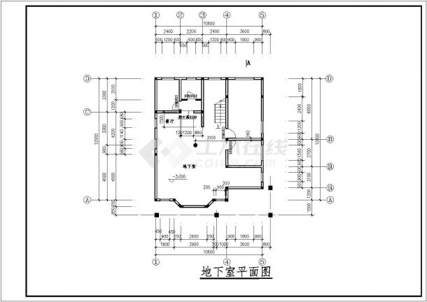 某地别墅设计集A-14型别墅建筑cad图（428平方米框架结构）-图二