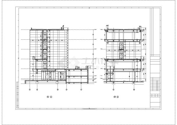 [上海]某地框架剪力墙四层办公楼建筑施工图-图一