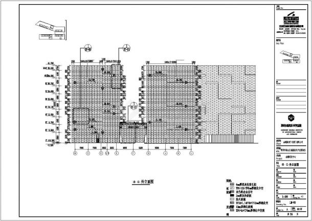 [深圳市]某高新技术产业园研发楼建筑幕墙建筑施工图（穿孔铝板）-图一