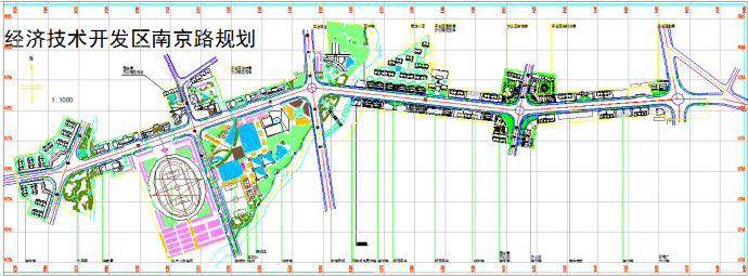 某经济开发区南京路详细cad规划图_图1