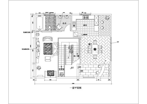 某城市经典小型别墅装修设计方案图纸-图二