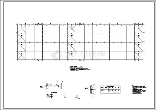 钢结构厂房结构施工图（单层27米跨）-图二