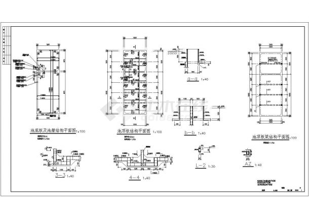 某公司研究所污水处理池结构CAD规划参考-图二