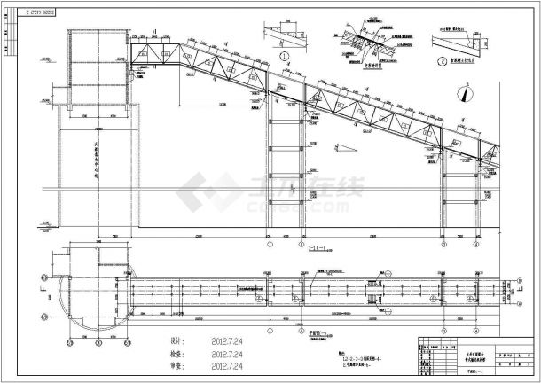 钢桁架带式输送机栈桥结构施工图-图一