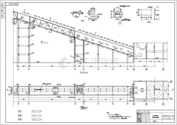 钢桁架带式输送机栈桥结构施工图-图二