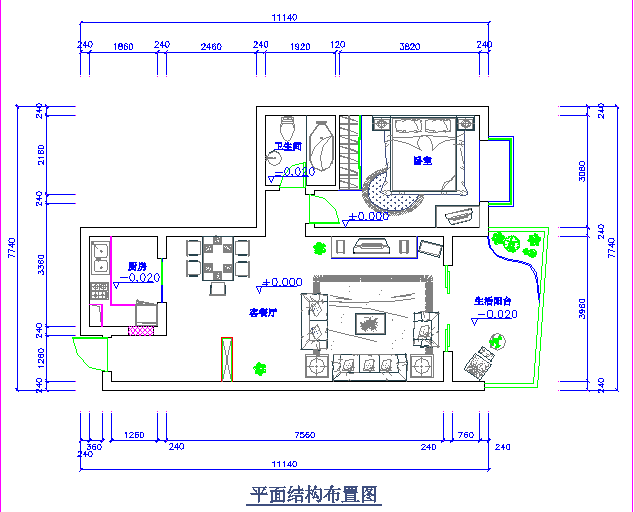 某城市住宅小户型装修方案设计图纸_图1