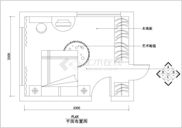 某城市卧室装修设计图纸（含立面）-图二