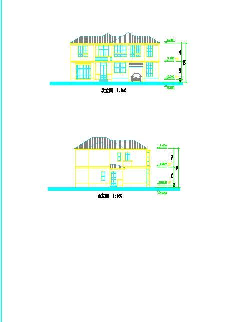某地带车库舒适二层自建别墅建筑设计图-图二