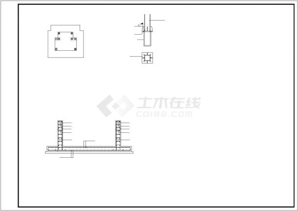 增建五层钢框架结构观光电梯结构施工图-图一