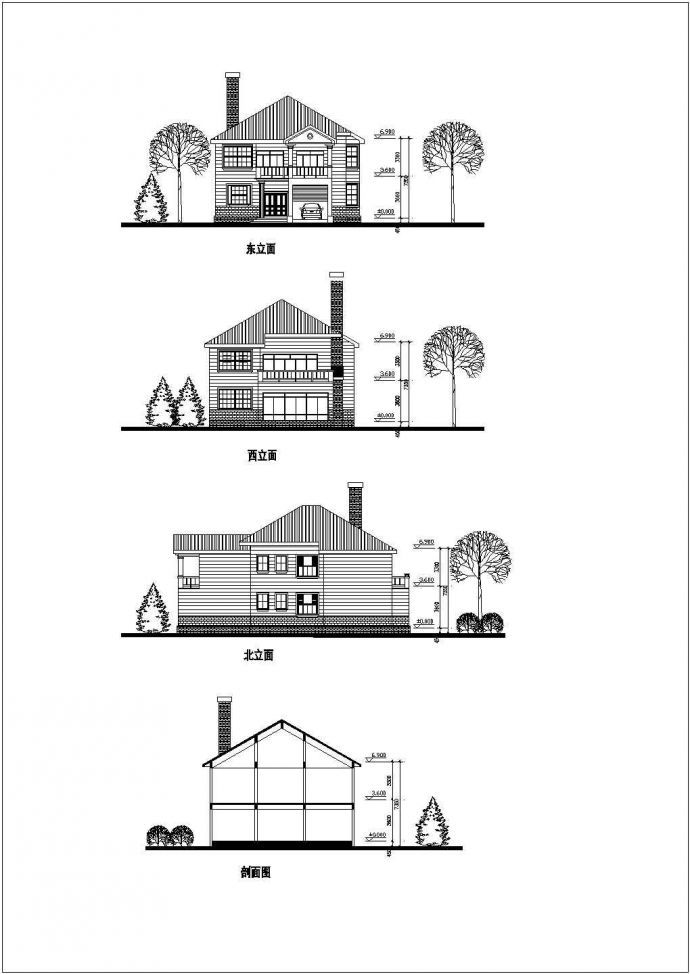 某地新颖适合农村二层房屋建筑设计方案图_图1