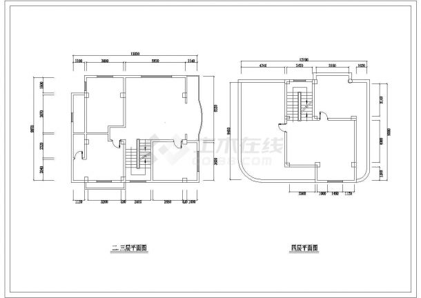 某城市复式平面装修设计图纸（共6张）-图二