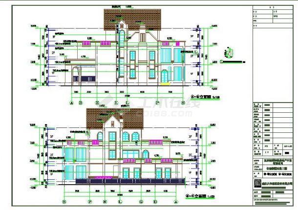 带地下室、花园豪华三层新农村自建别墅建筑设计图-图二