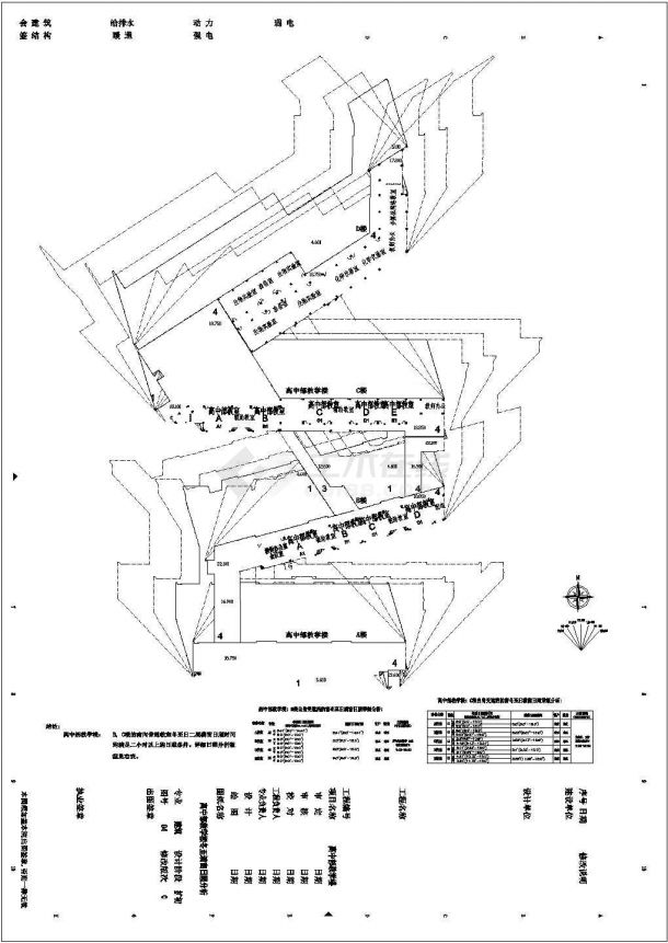 无锡惠山某学校规划区田径场与校门建筑结构方案图-图一