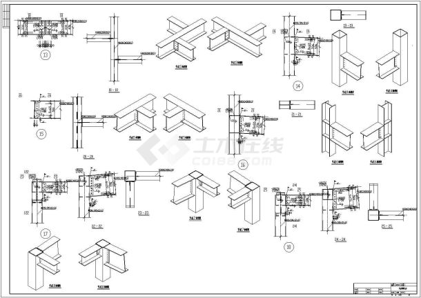 局部二层钢框架4S店结构施工图（8度抗震）-图二