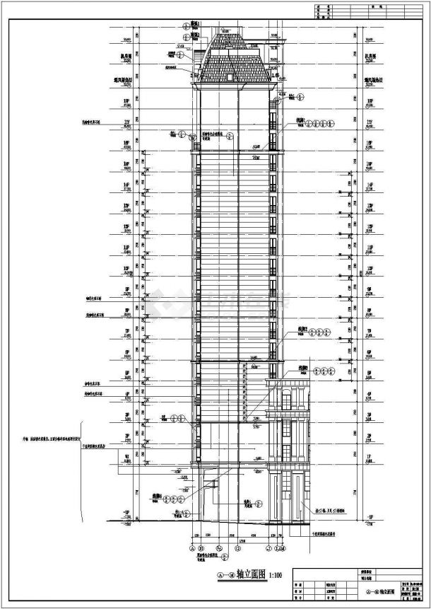 [施工图][湖南]某欧式现代小区十八层住宅楼建筑施工图（2号楼）-图一