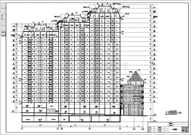[施工图][湖南]某欧式现代小区十八层住宅楼建筑施工图（2号楼）-图二