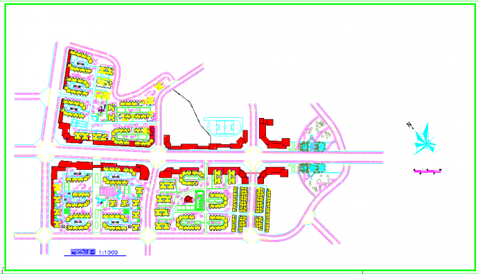 西北某大型居住小区建筑详细规划图纸_图1