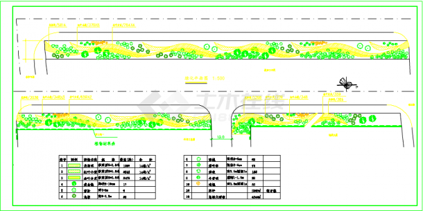 某地小型道路园林绿化设计施工详图-图一