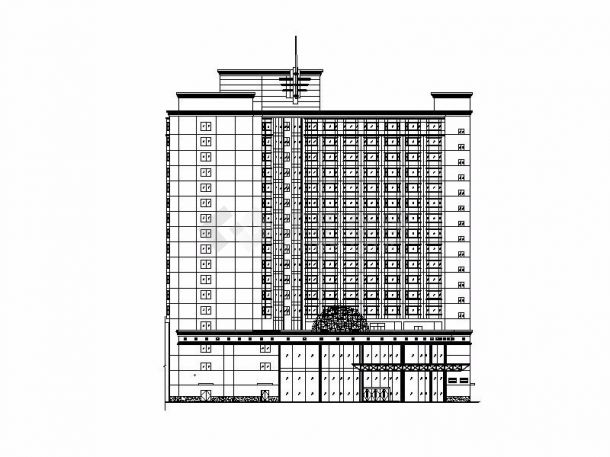 某地大型十七层酒店建筑cad图（现代风格65.5米高）VIP-图一