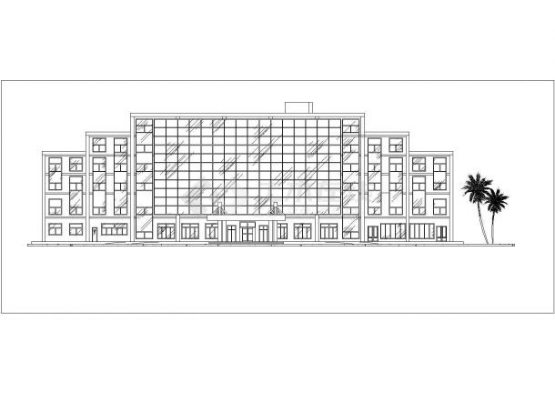 某地六层宾馆建筑cad图（高22.2米共7张图纸）-图二