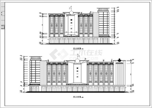 [施工图]四层商场建筑框架结构cad施工图-图二