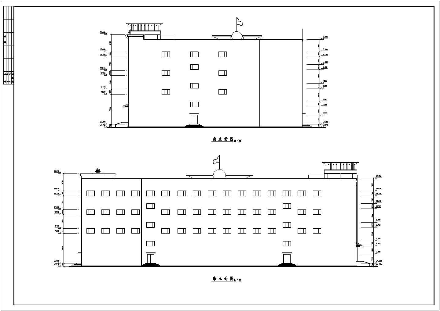 [施工图]四层商场建筑框架结构cad施工图
