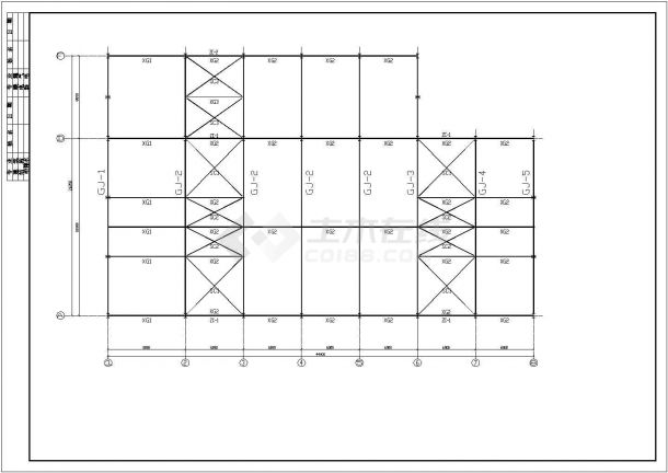 门式刚架钢结构厂房结构施工图（带吊车）-图一