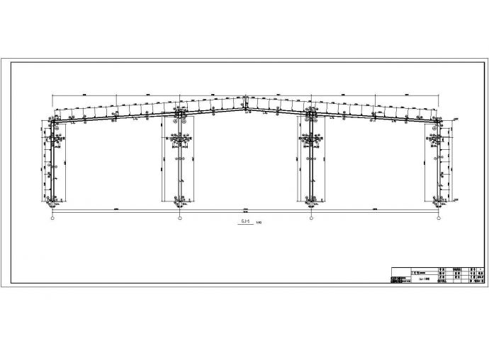 某单层带吊车钢结构厂房结构施工图（门式刚架）_图1
