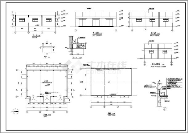 某地区大型单层厂房施工图纸（全套）-图一