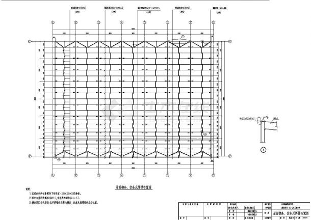 钢结构厂房结构施工图（30米跨带吊车）-图二