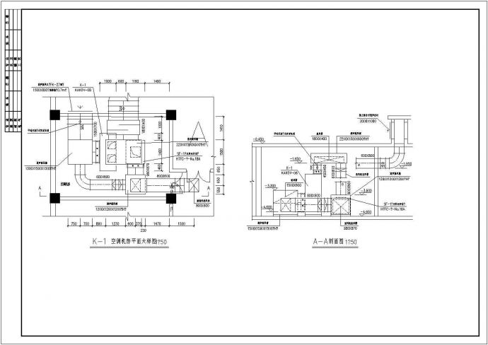 某地地下商场空调设计施工平面图纸_图1