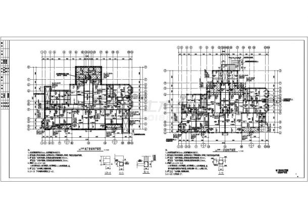 六层条形基础砖混结构住宅楼结构施工图-图二