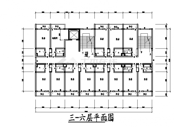 某地区单位院内宾馆设计方案图纸（共6张）-图一